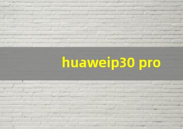 huaweip30 pro